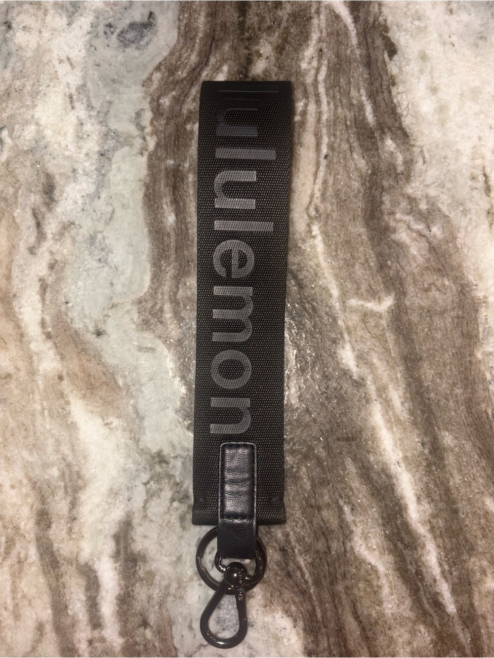 lululemon athletica Black Branded Key Lanyard Strap